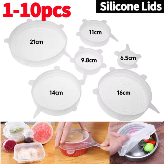 12-Pack Reusable Silicone Stretch Lids — Fits All Shapes