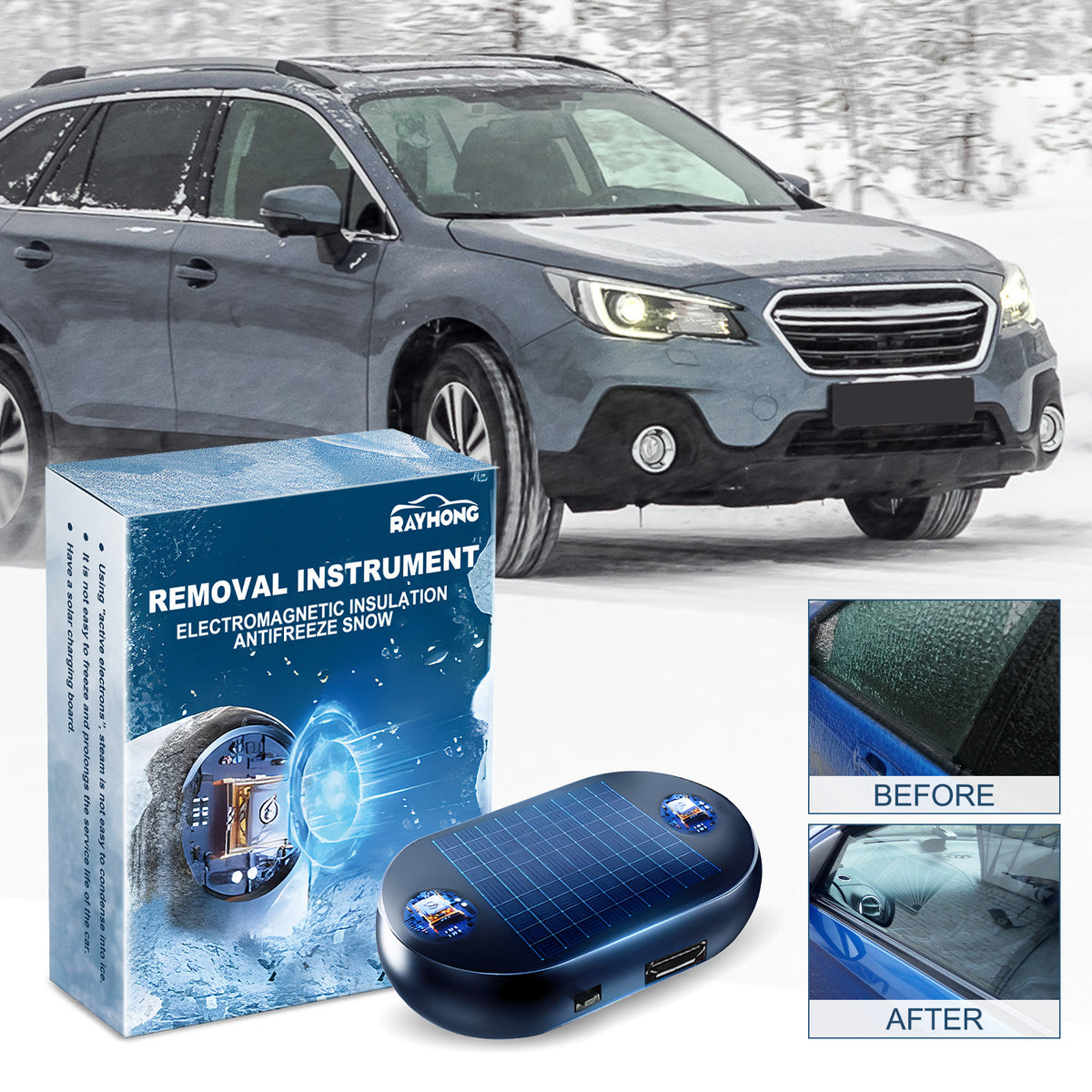 Solar car snow remover