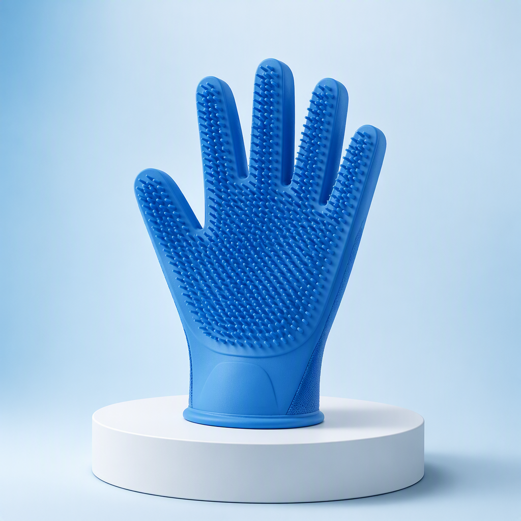 Pet Grooming Glove — Gentle Deshedding Massage Brush for Dogs & Cats